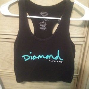 Diamond Supply Co. Black crop top Size Large